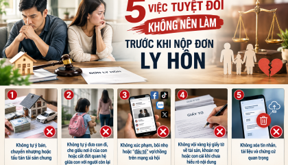 5 VIỆC TUYỆT ĐỐI KHÔNG NÊN LÀM TRƯỚC KHI NỘP ĐƠN LY HÔN